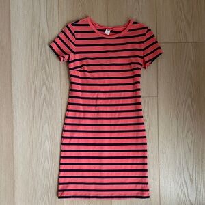 Old Navy Coral and Navy Striped Mini Dress